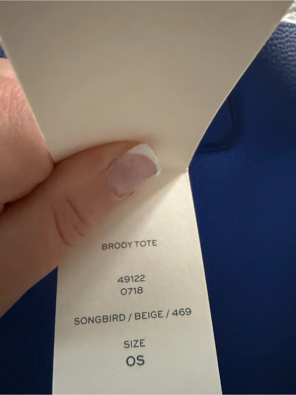 NWT PERRY TOTE BLUE